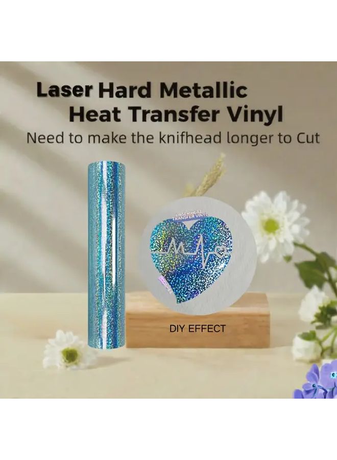 Red Blue Green Laser Hard Metallic Heat Transfer Vinyl 9.8INx5FT Durable Vibrant DIY Crafts - Image 5
